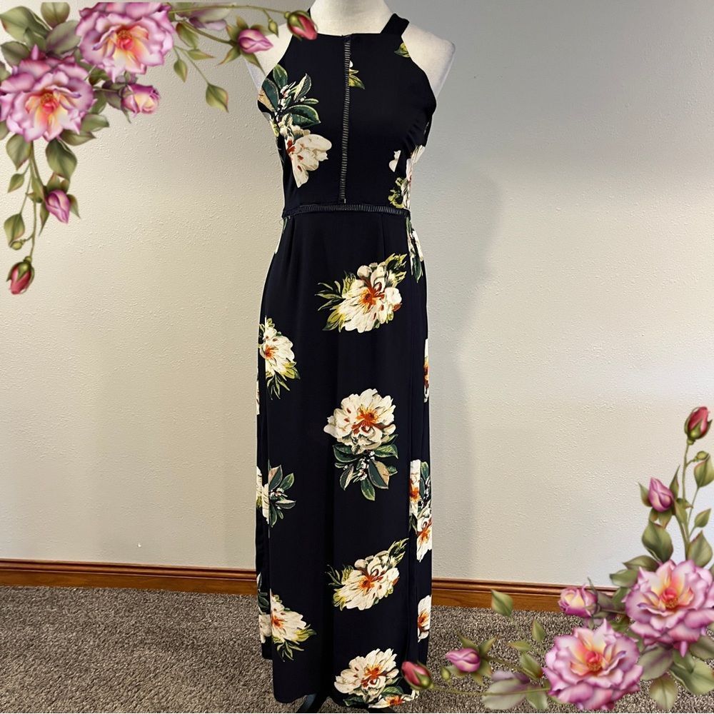 Clearance!!! Floral halter Sleeveless Maxi Dress size‎ small